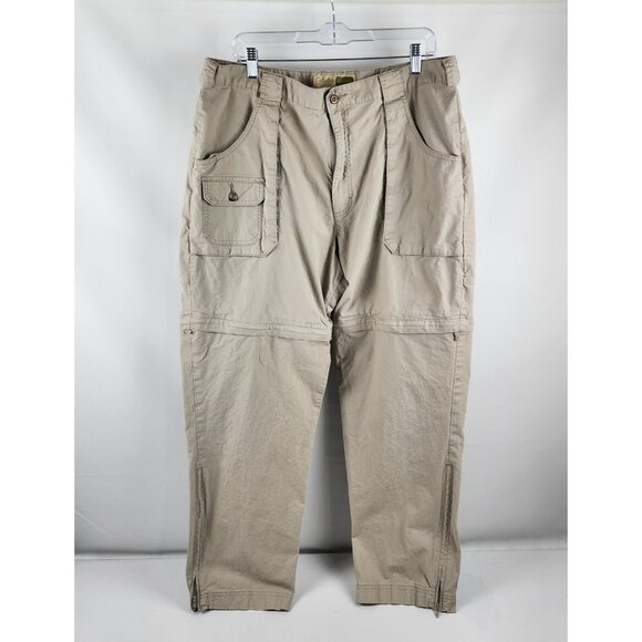 Cabelas Pants Mens 36x31 Beige Outdoor Convertible Pants Ankle Zips - Picture 1 of 9